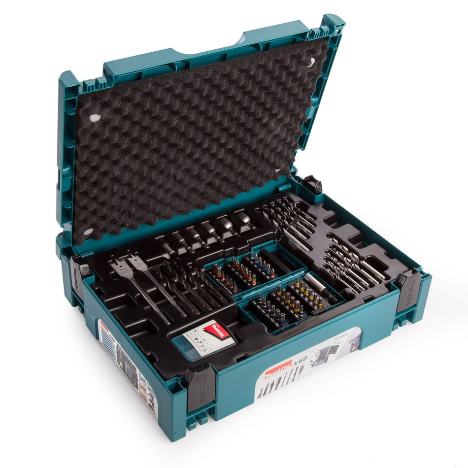 Makita B-49638 Drill & Bit Set in Makpac Connector Case Type 1 (69 Piece)