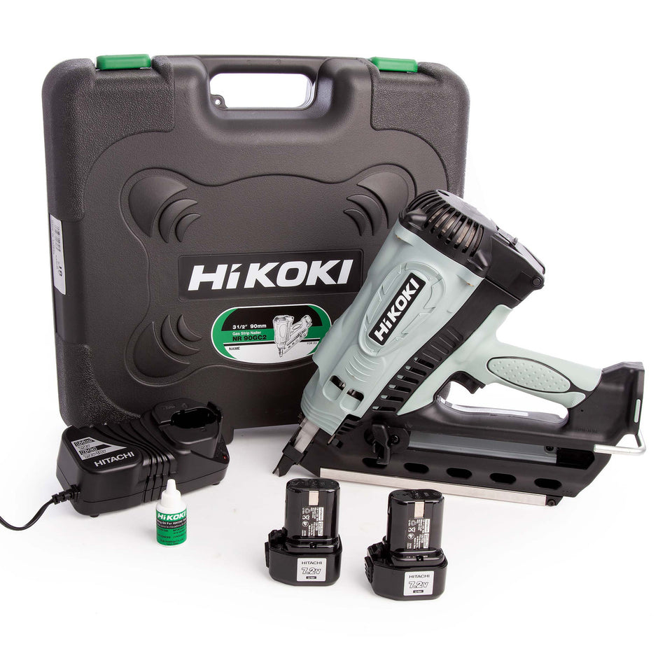 HiKOKI NR90GC2/J8Z Gas Clipped Head 1st Fix Framing Nailer (2 x 1.5Ah Batteries)