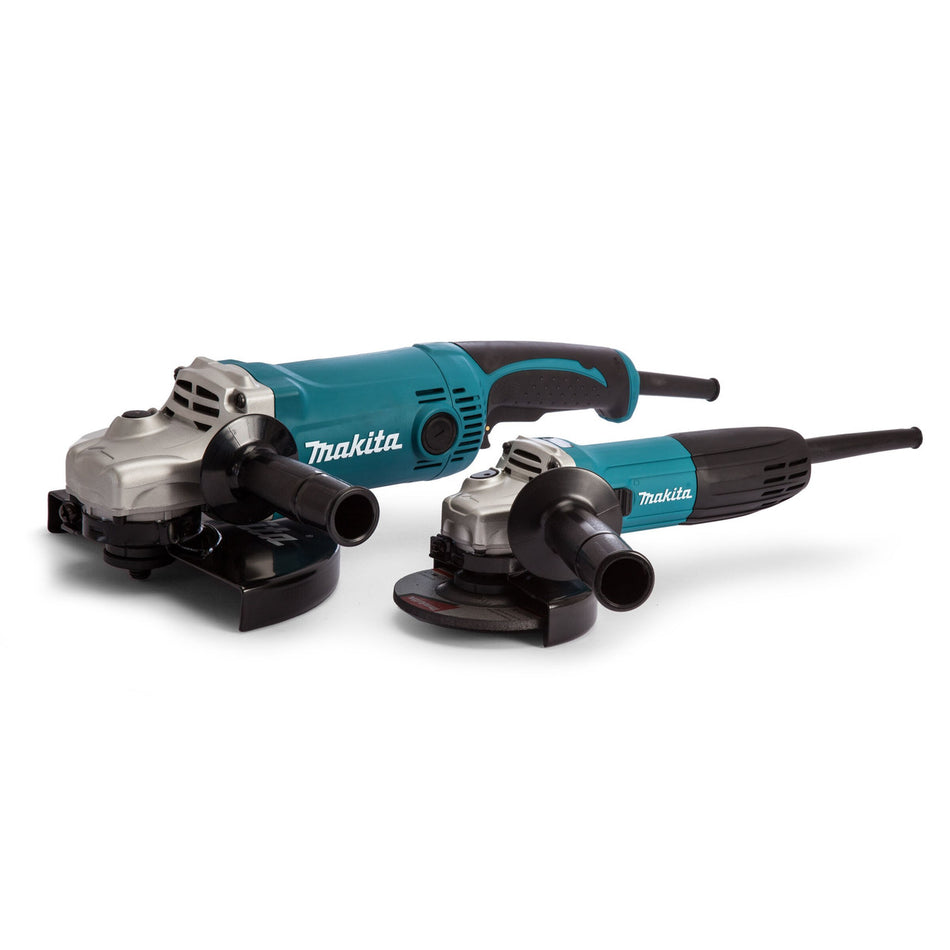 Makita DK0056Z1 Angle Grinder Twin Pack - GA9050 230mm + GA4530R 115mm (240V)