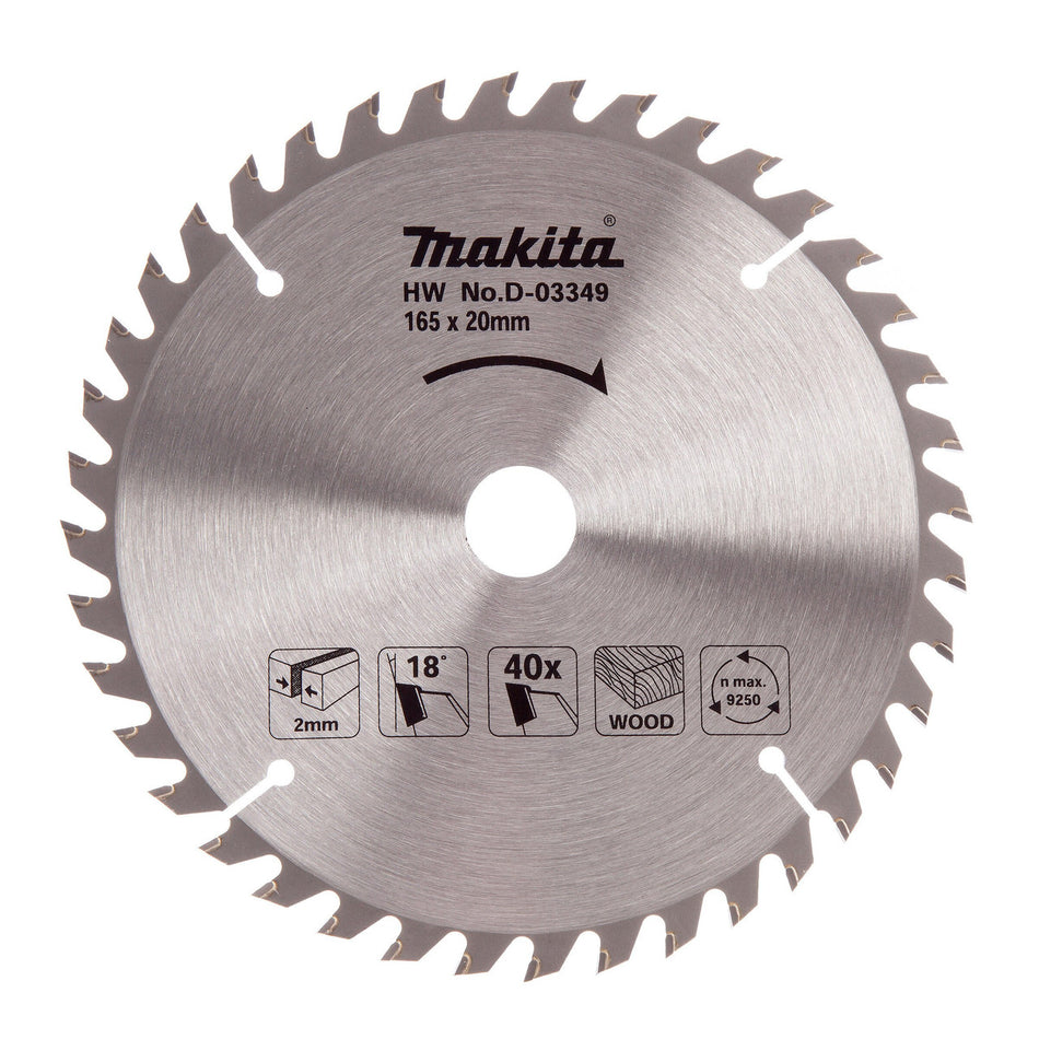 Makita D-03349 Circular Saw Blade for Wood 165 x 20mm x 40T