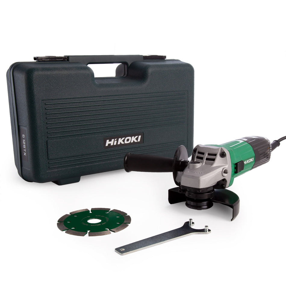 HiKOKI G12STX 4.5 inch/115mm Angle Grinder, Diamond Blade & Carry Case (110V)