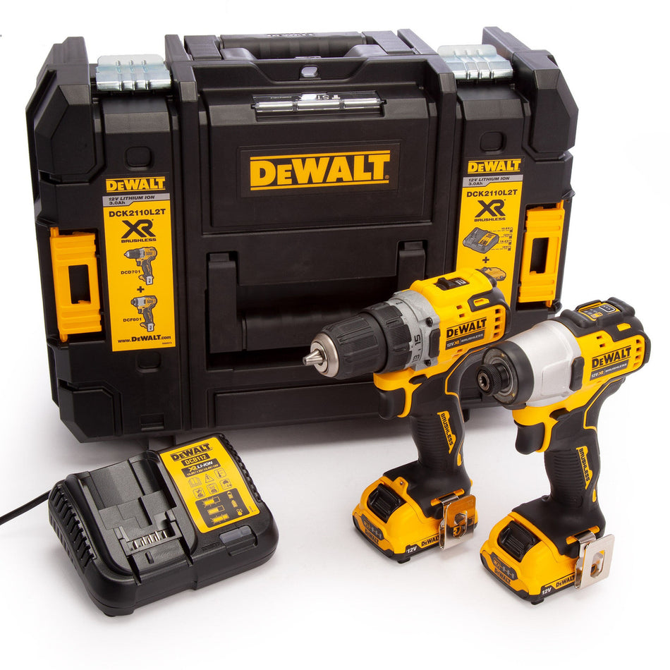 Dewalt DCK2110L2T 12V XR Drill Driver & Impact Driver Twin Pack (2 x 3.0Ah Batteries)