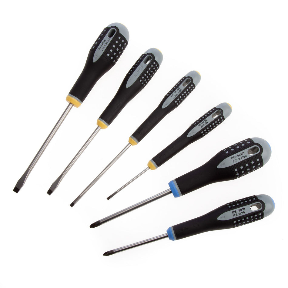 Bahco BE-9882 ERGO Slotted/Pozi Screwdriver Set (6 Piece)