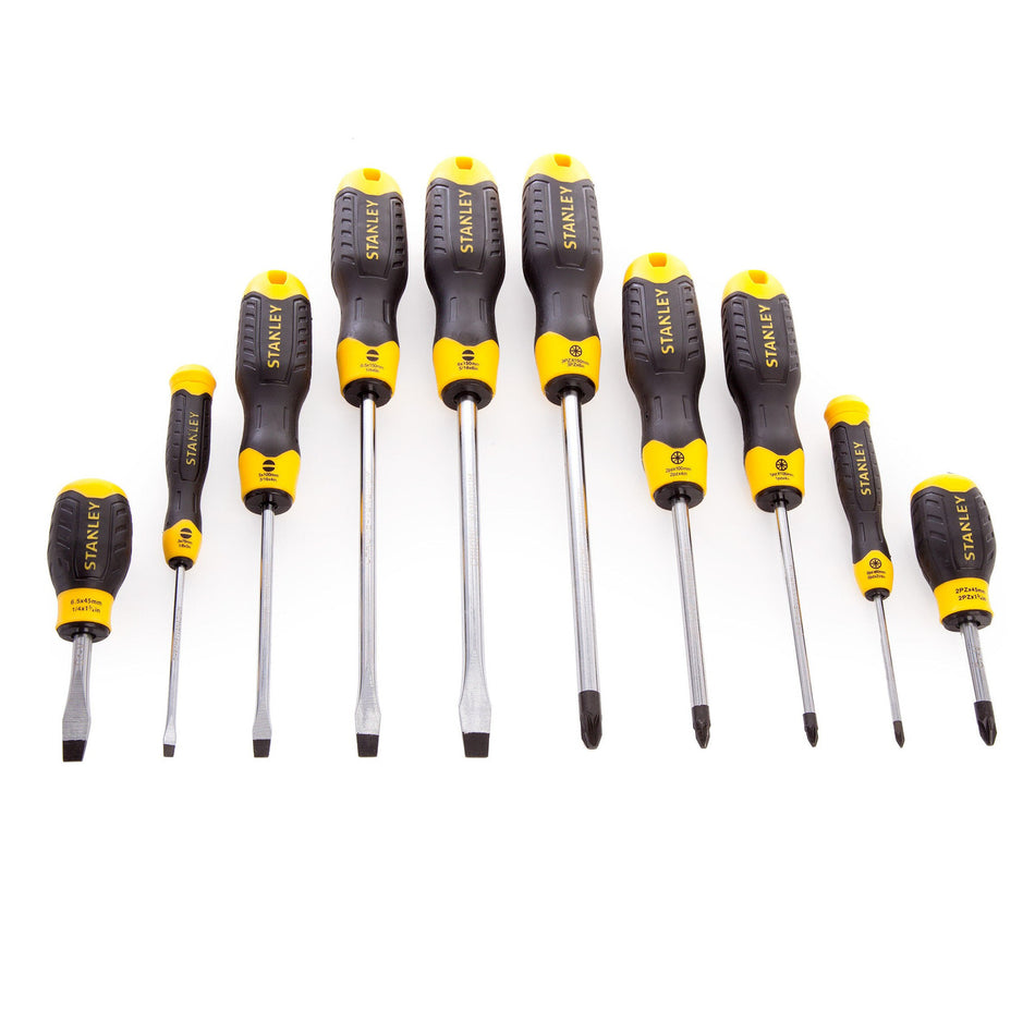 Stanley 2-65-014 Cushion Grip Flared/Pozi Screwdriver Set (10 Piece)