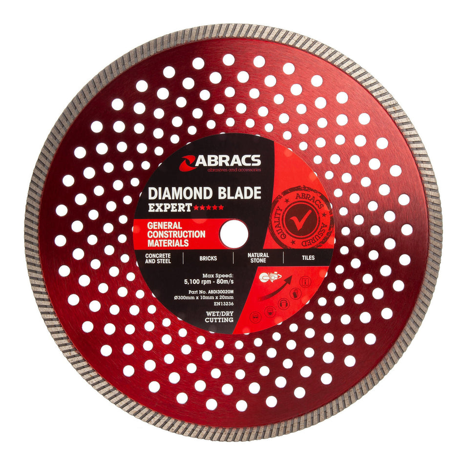 Abracs ABDI30020M Expert General Construction Diamond Blade 300mm x 10mm x 20 mm