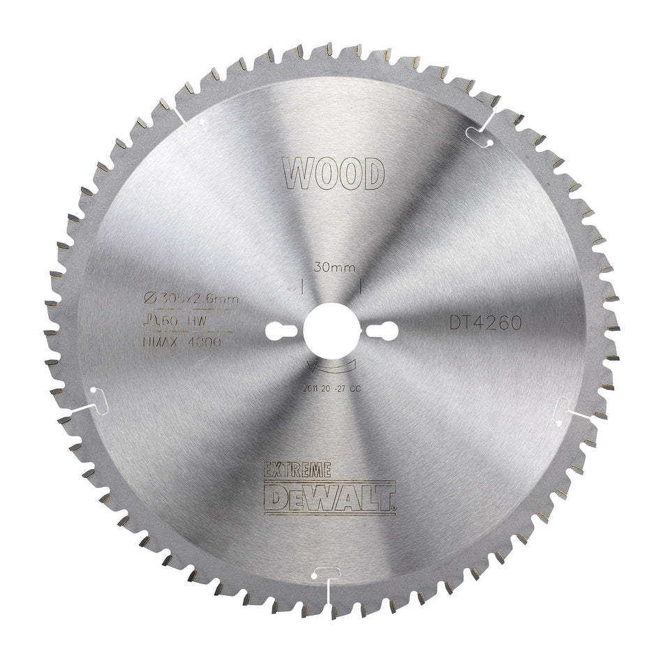 Dewalt DT4260 Extreme Mitre Saw Blade for Wood 305 x 30mm x 60T