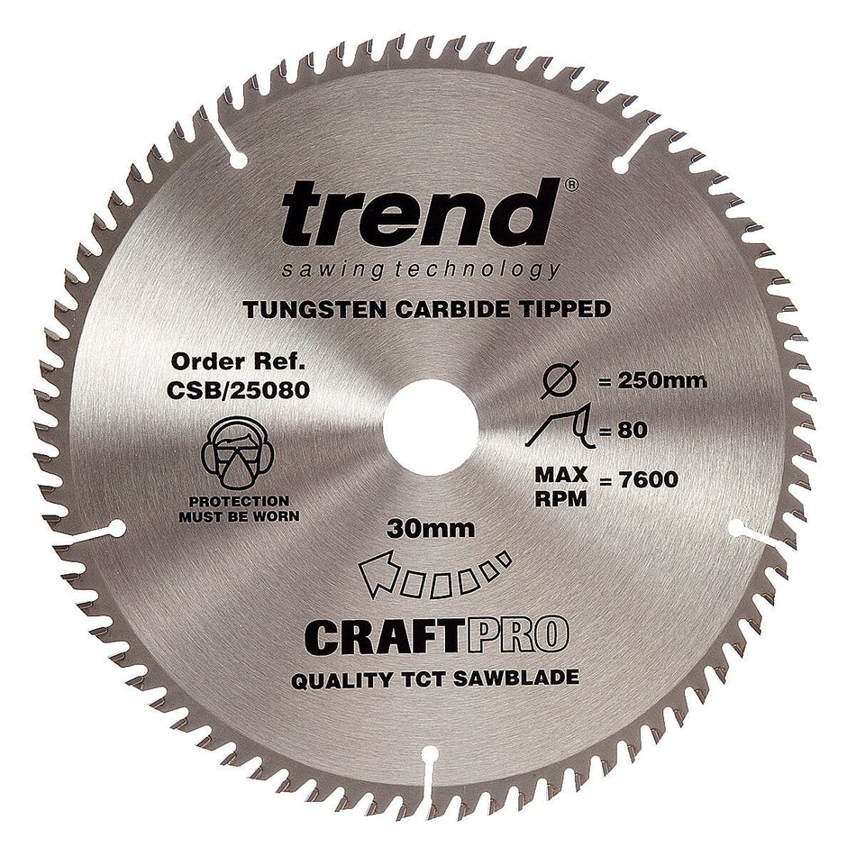 Trend CSB/25080 CraftPro Saw Blade 250mm x 30mm x 80T