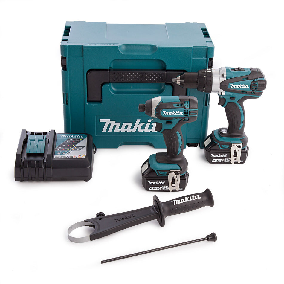 Makita DLX2145MJ 18V Combi Drill & Impact Driver Twin Pack (2 x 4.0Ah Batteries)