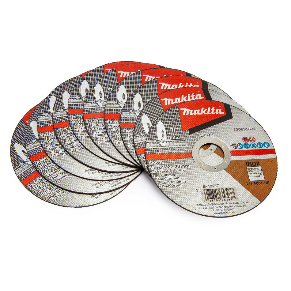 Makita B-12217-10 Thin Cut Off Wheel 115mm x 1mm (10 Pack)