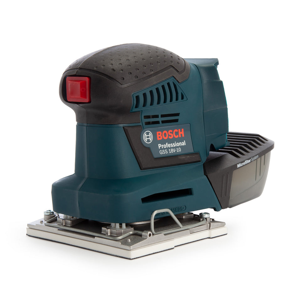 Bosch GSS 18 V-10 Cordless Orbital Palm Sander (Body Only) in LBoxx