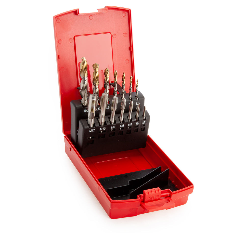 Dormer E500 HSS Duo Tap & A002 Jobber Drill Bit Set (14 Piece)