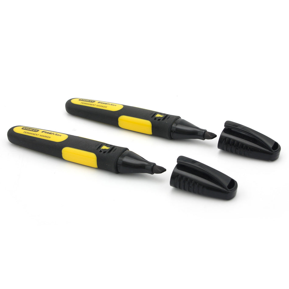 Stanley 0-47-314 FatMax Black Permanent Marker Chisel Tip (Pack Of 2)