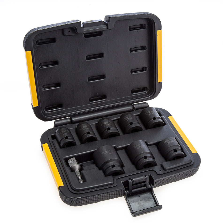 Dewalt DT7507QZ Metric Impact Socket Set 10 - 27mm (9 Piece)