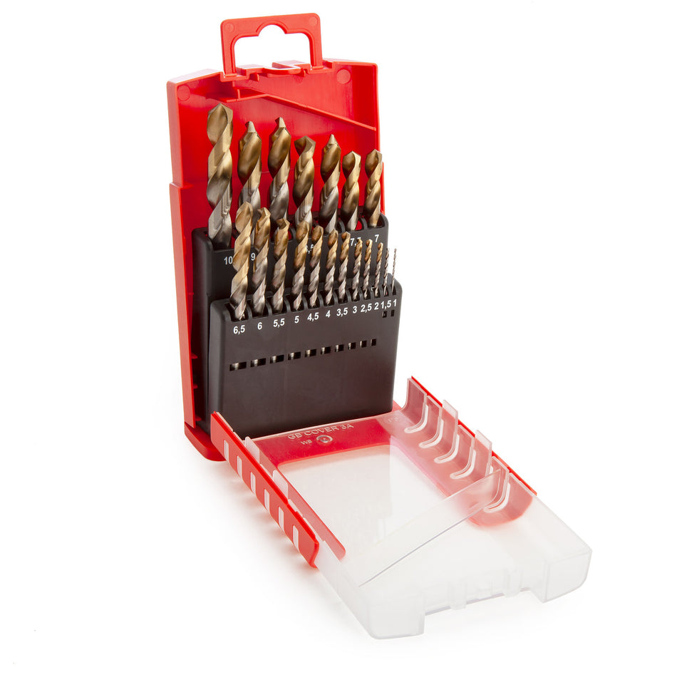 Dormer A002 HSS TiN Coated Tip Jobber Drill Bit Set 1-10mm (19 Piece)