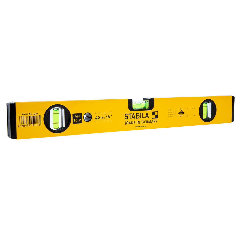 Stabila 400mm / 16" Spirit Level Type 70-2 3 Vials (14187 / STB70-2-40)