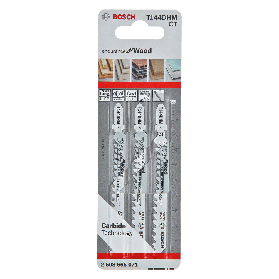 Bosch T144DHM Endurance for Wood Jigsaw Blades (3 Pack)