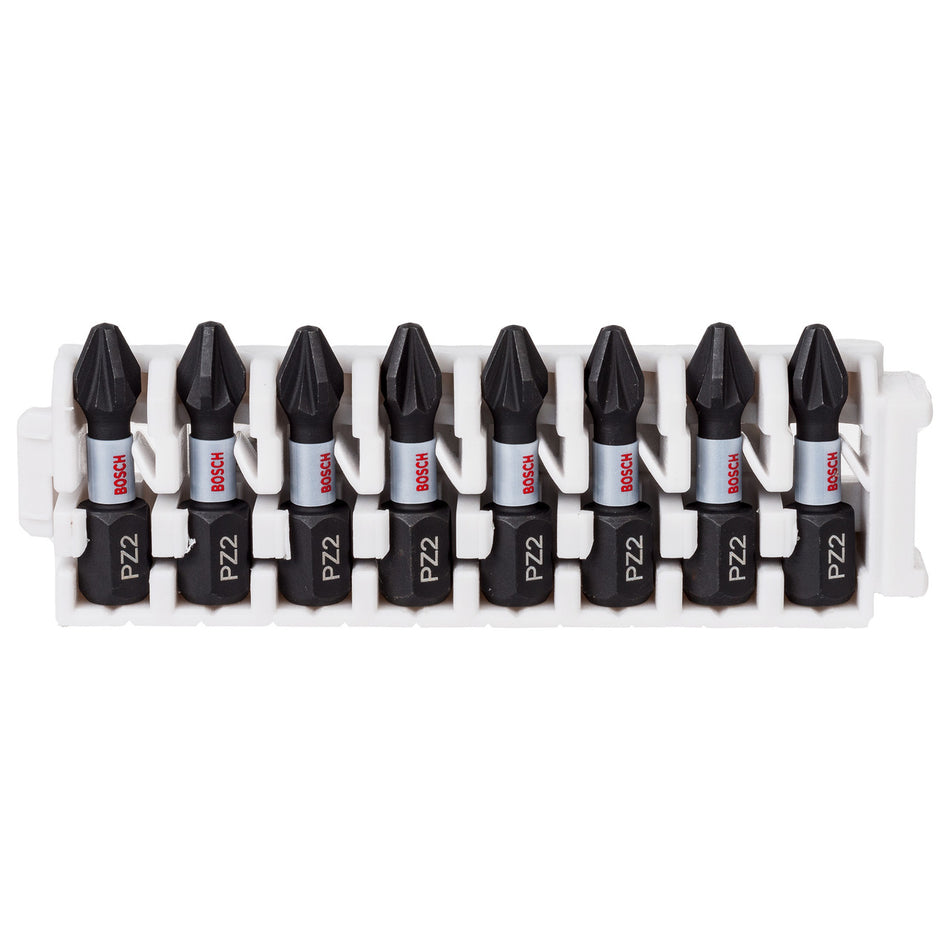 Bosch 2608522325 PZ2 Impact Control Screwdriver Bit Set 25mm (8 Piece)