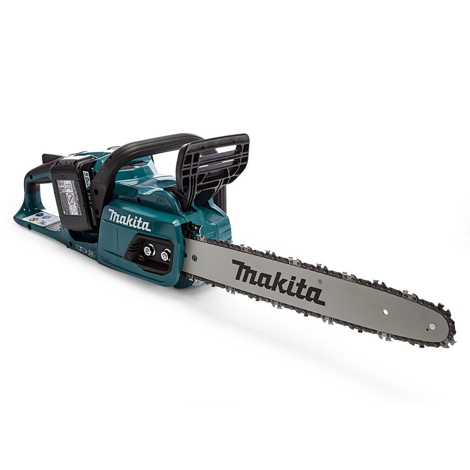 Makita DUC405PT2 36V LXT Cordless Rear Handle Chainsaw 40cm (2 x 5.0Ah Batteries) Accepts 2 x 18V