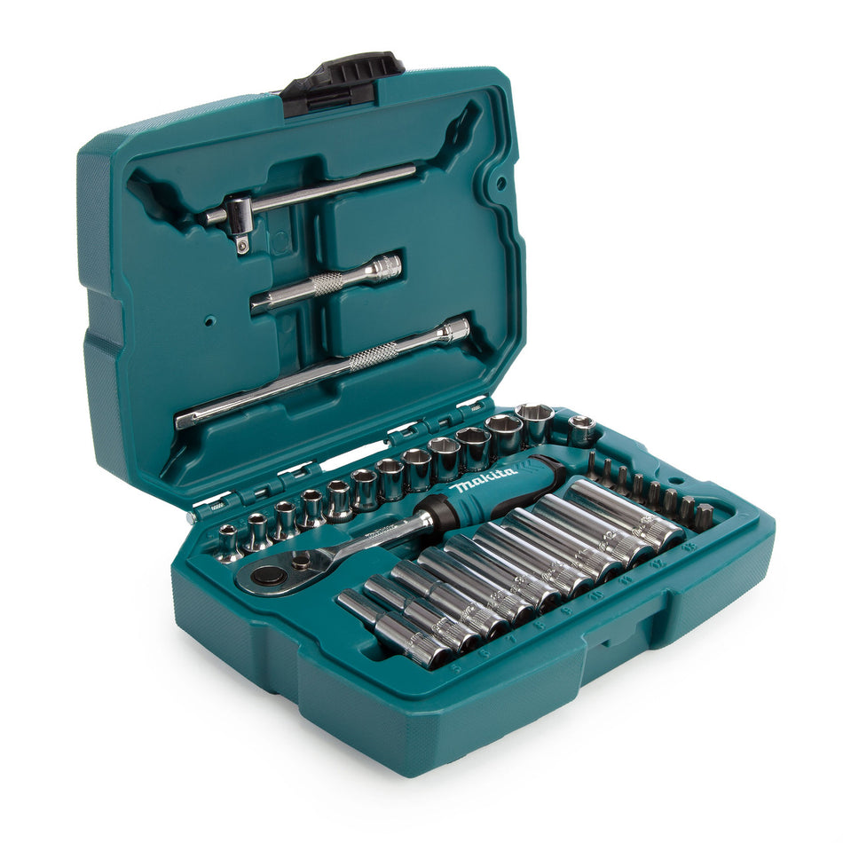 Makita B-65567 1/4" Ratchet & Socket Set (34 Piece)