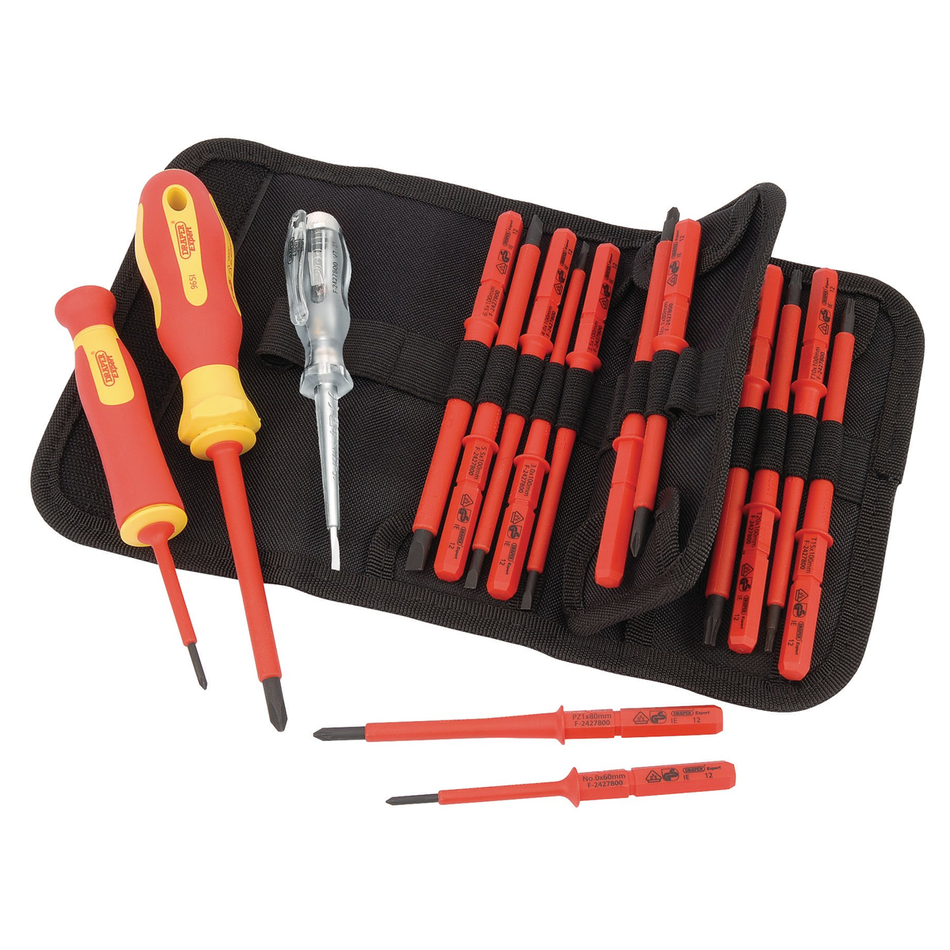 Draper 05776 Ergo-Plus VDE Interchangeable Screwdriver Set (18 Piece)