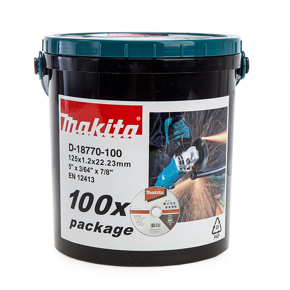 Makita D-18770 Thin Cutting Disc 125mm x 1.2mm (Tub of 100)