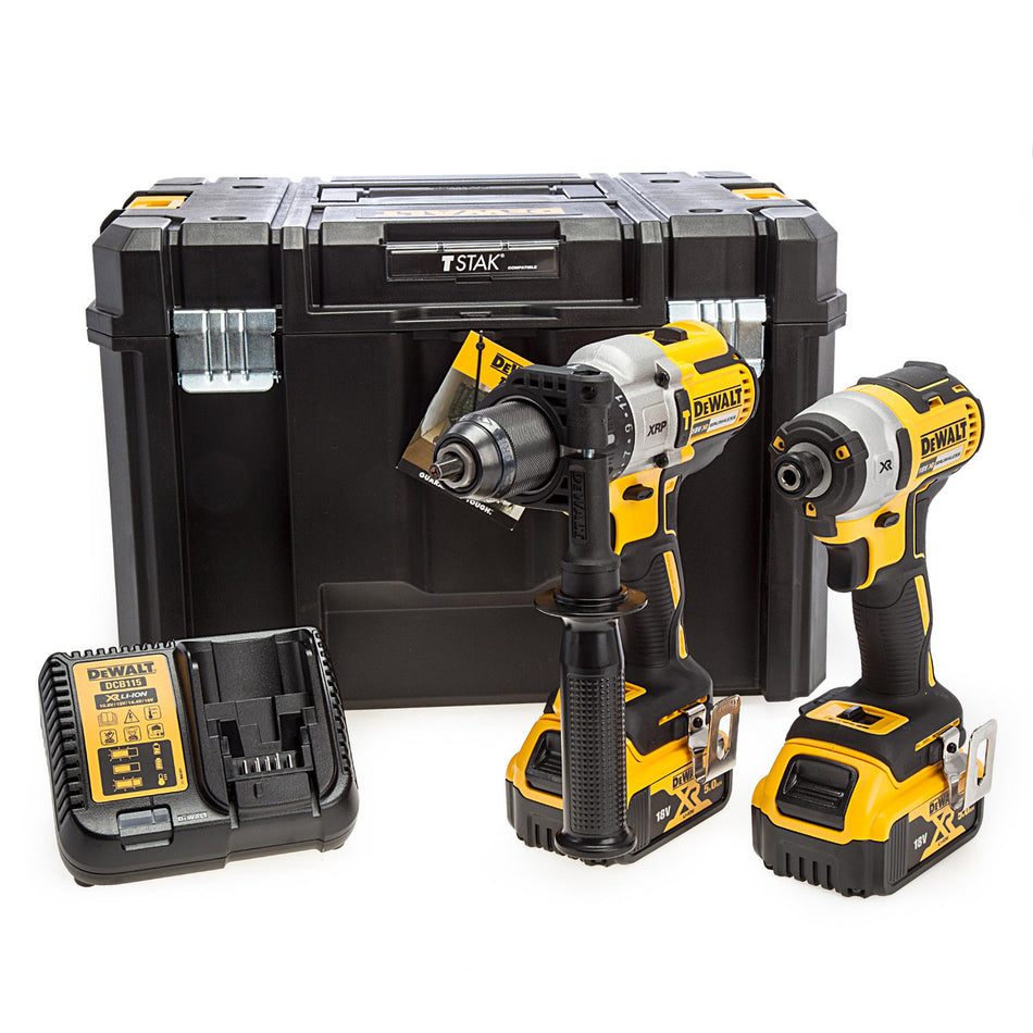 Dewalt 18V XR Combi Drill & Impact Driver Twin Pack (2 x 5.0Ah Batteries)