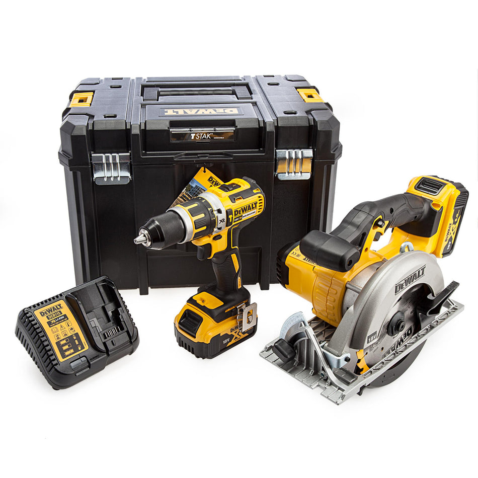 Dewalt 18V XR DCD795 Combi Drill & Circular Saw Twin Pack (2 x 5.0Ah Batteries)