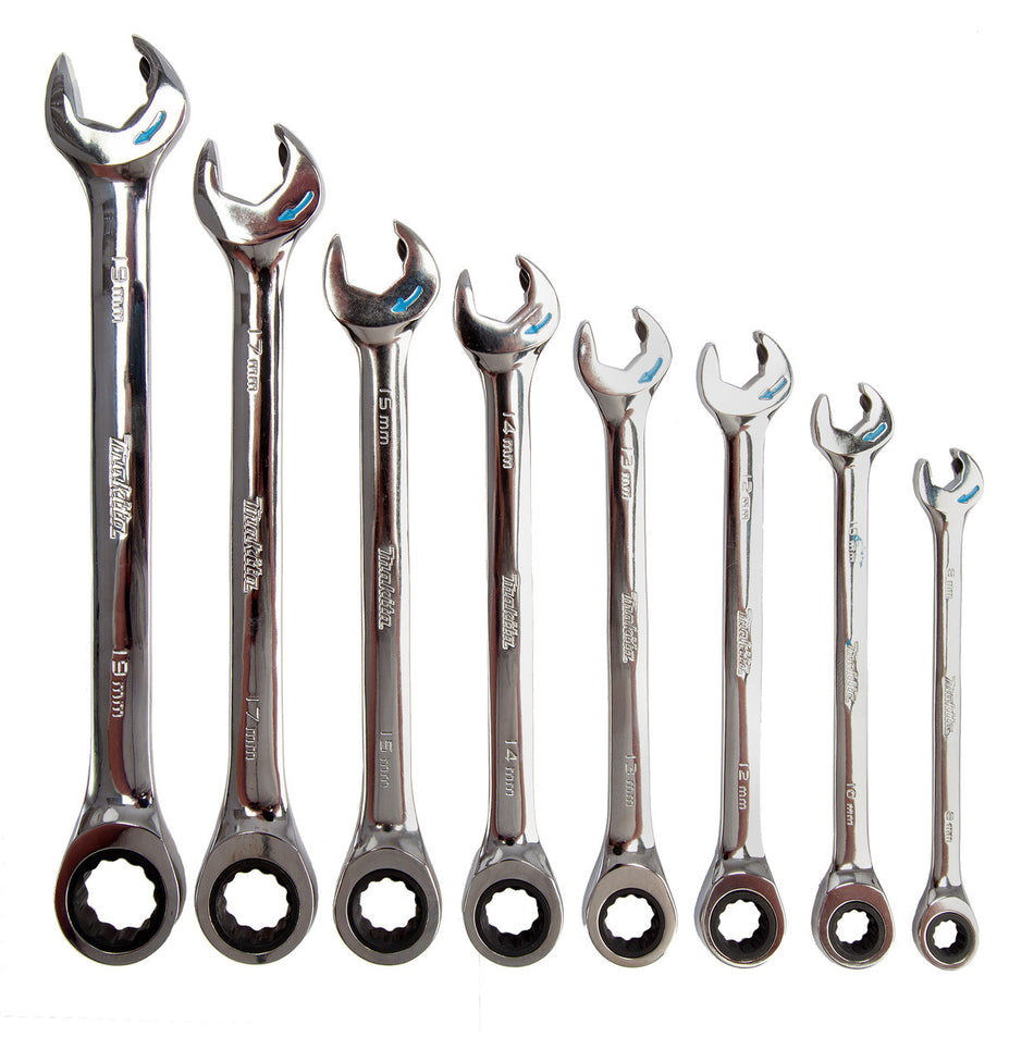 Makita B-65523 Double Ratchet Wrench Set (8 Piece