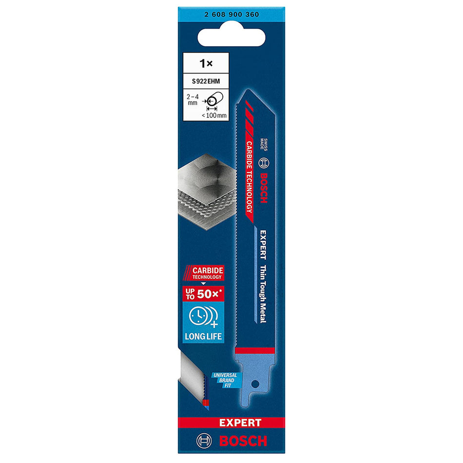 Bosch S922EHM Expert Thin Metal Reciprocating Blade 150mm