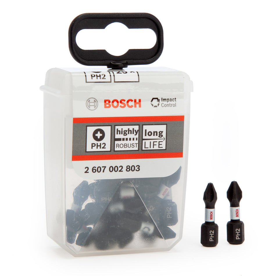 Bosch 2607002803 PH2 Impact Control Screwdriver Bits (Pack Of 25)