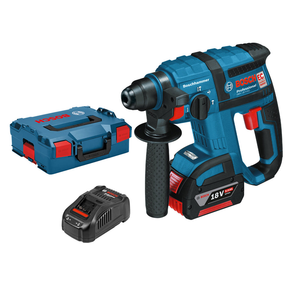 Bosch GBH 18 V-EC 18V Brushless SDS Plus Rotary Hammer Drill (1 x 5.0Ah Battery) in L-Boxx