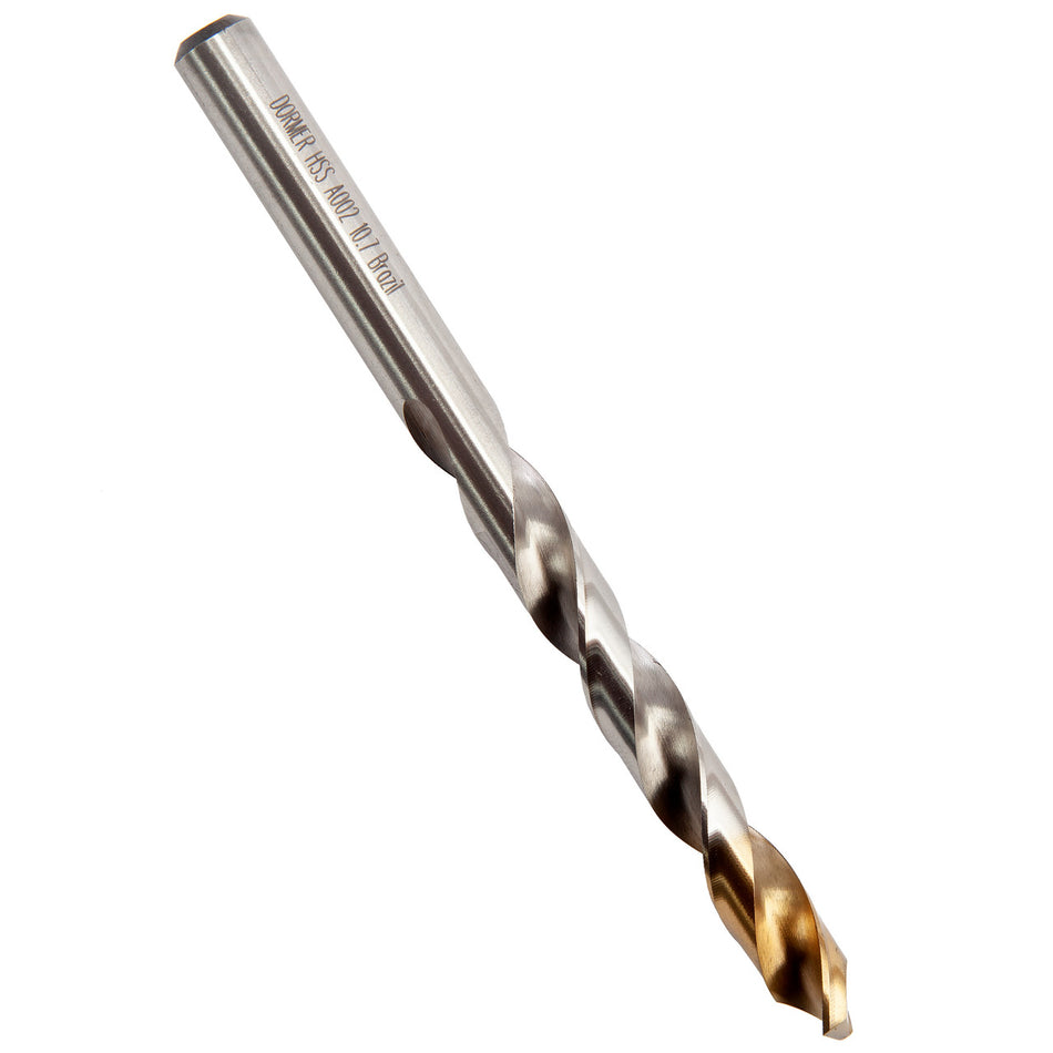 Dormer A002 HSS TiN Coated Tip Jobber Drill Bits 10.7mm (Box Of 5)