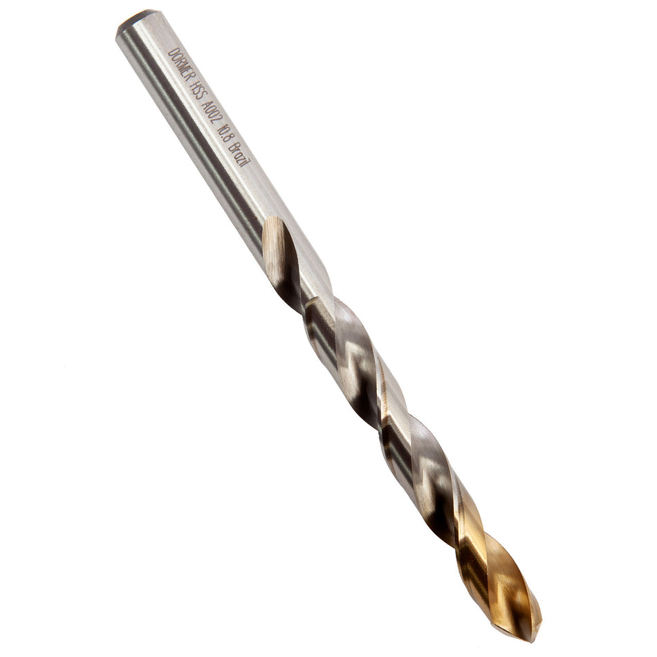 Dormer A002 HSS TiN Coated Tip Jobber Drill Bits 10.8mm (Box Of 5)