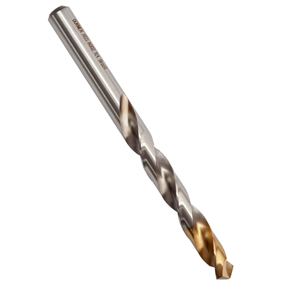 Dormer A002 HSS TiN Coated Tip Jobber Drill Bits 11.4mm (Box Of 5)