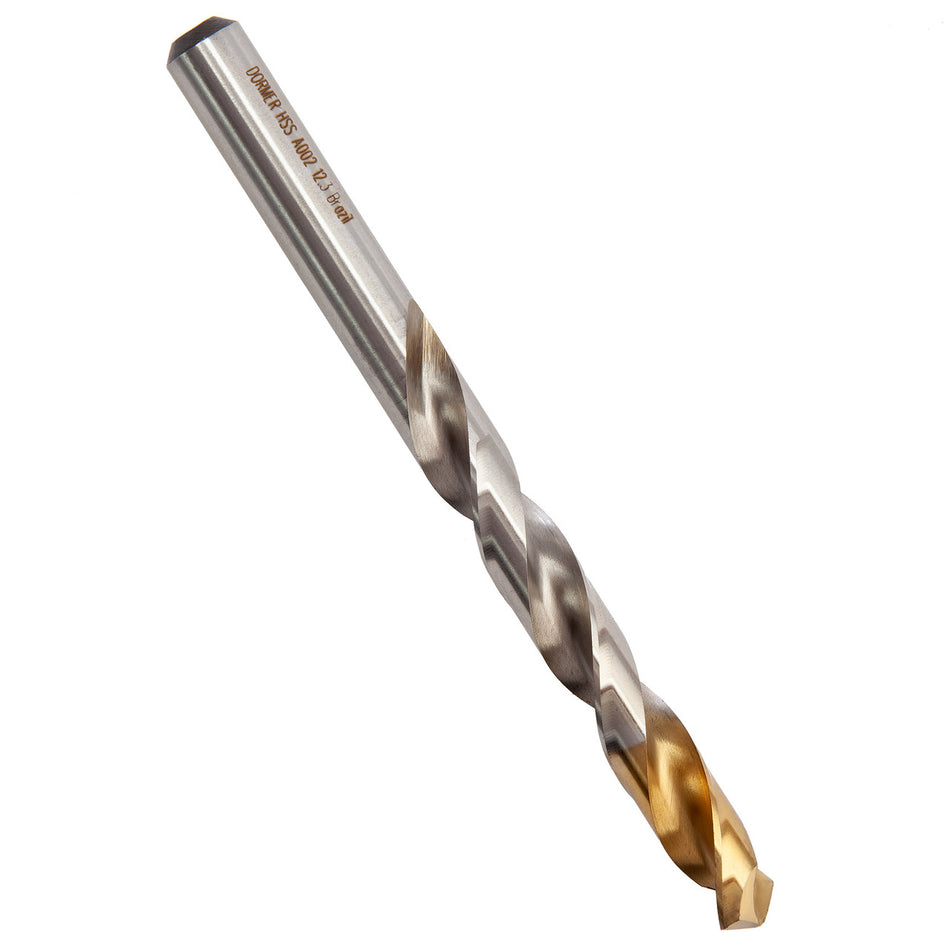 Dormer A002 HSS TiN Coated Tip Jobber Drill Bits 12.3mm (Box Of 5)