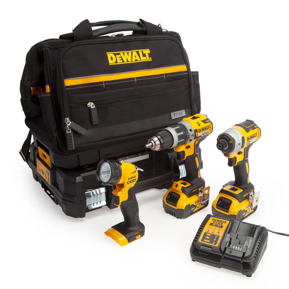 Dewalt 18V XR DCF887, DCD796 & DCL040 Kit (2 x 5.0Ah Batteries) in TSTAK Box