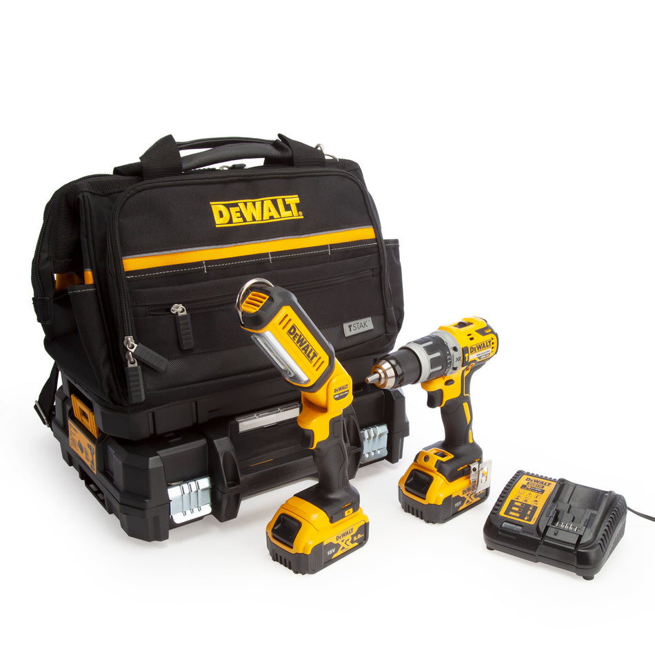 Dewalt DCD796 18V XR Combi Drill & DCL050 Work Light Kit (2 x 5.0Ah Batteries) in TSTAK Box