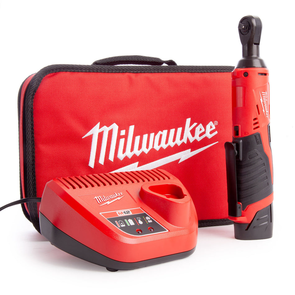 Milwaukee M12 IR 3/8" Sub Compact Ratchet (1 x 2.0Ah Battery)