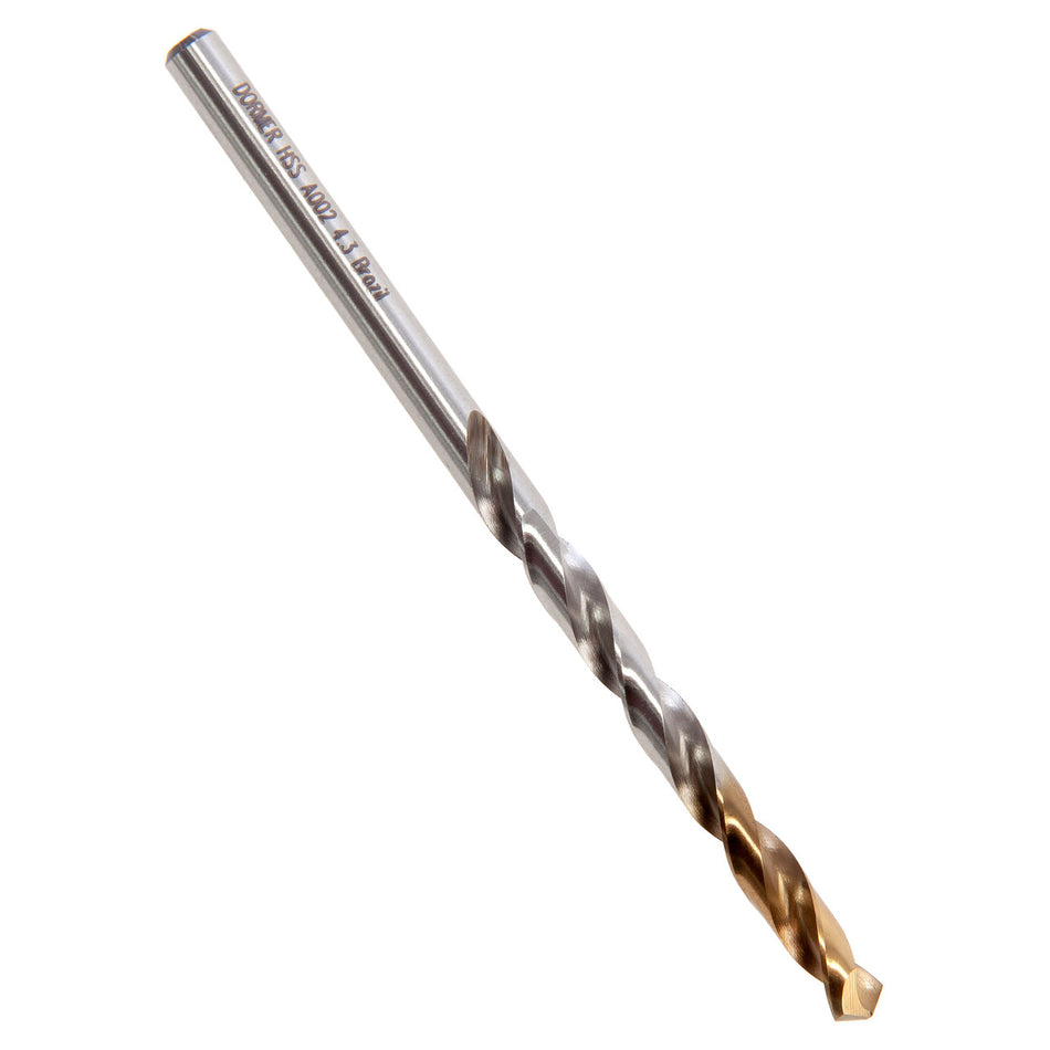 Dormer A002 HSS TiN Coated Tip Jobber Drill Bits 4.3mm (Box Of 10)