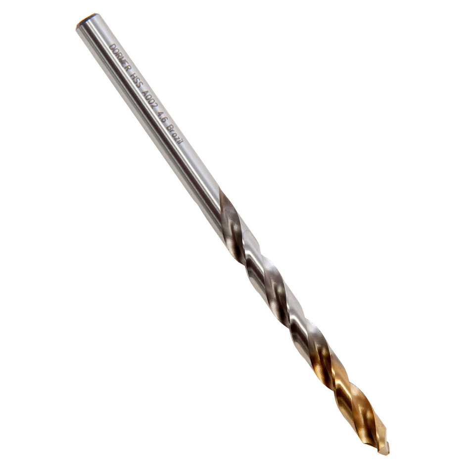 Dormer A002 HSS TiN Coated Tip Jobber Drill Bits 4.6mm (Box Of 10)