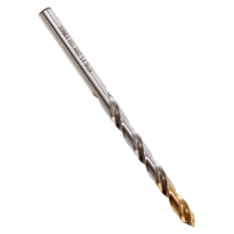 Dormer A002 HSS TiN Coated Tip Jobber Drill Bits 5.4mm (Box Of 10)