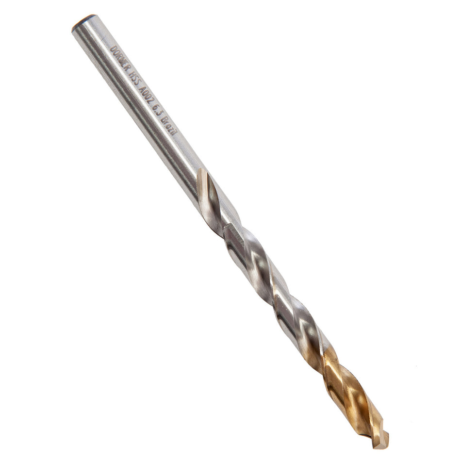 Dormer A002 HSS TiN Coated Tip Jobber Drill Bits 6.3mm (Box Of 10)