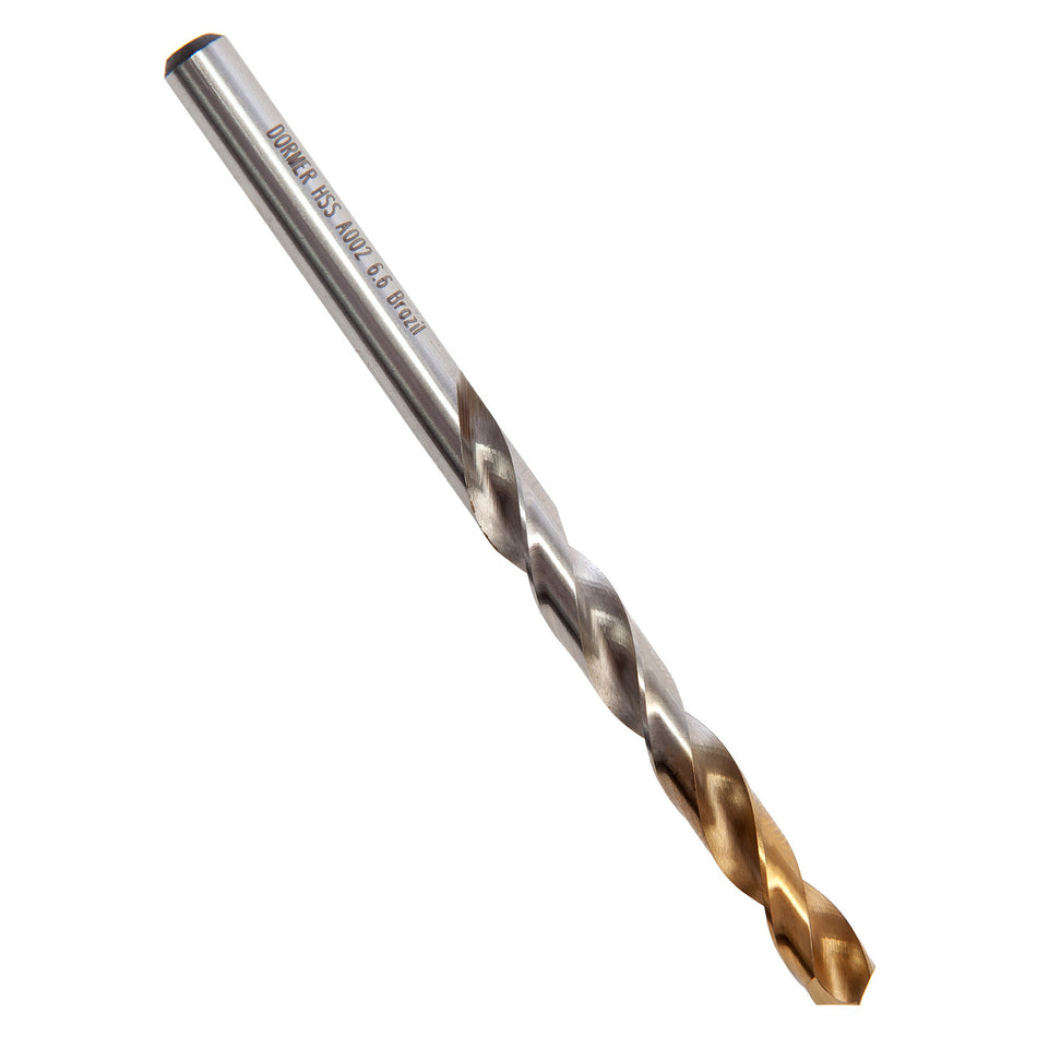 Dormer A002 HSS TiN Coated Tip Jobber Drill Bits 6.6mm (Box Of 10)