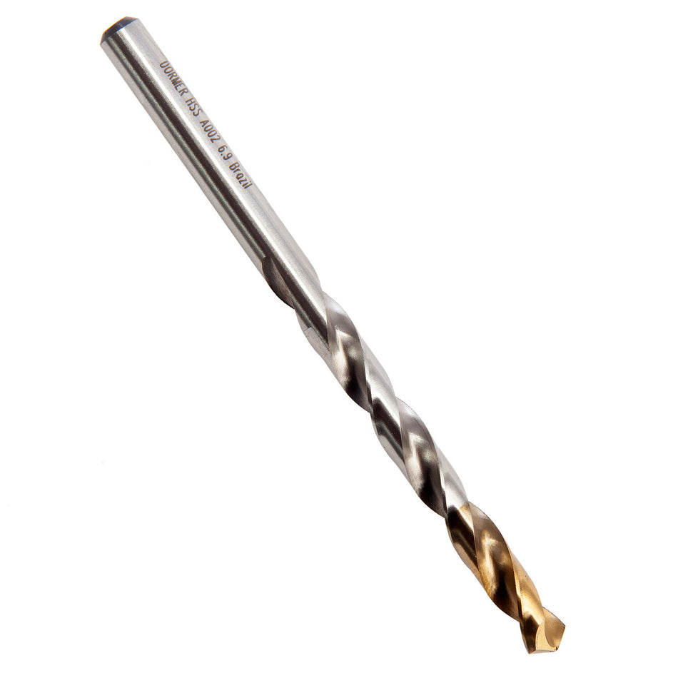 Dormer A002 HSS TiN Coated Tip Jobber Drill Bits 6.9mm (Box Of 10)