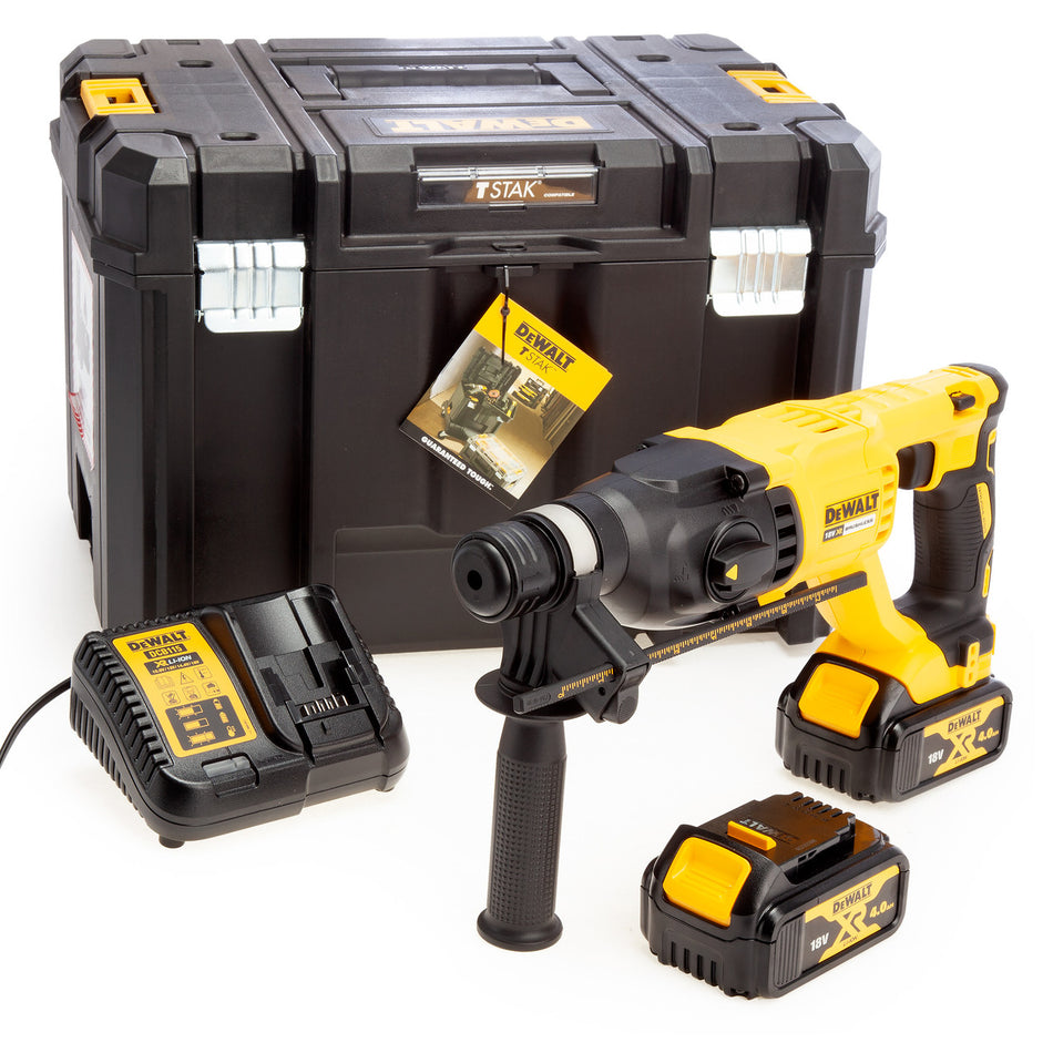 Dewalt DCH133M2 18V SDS Plus Hammer Drill (2 x 4.0Ah Batteries) in TSTAK Box