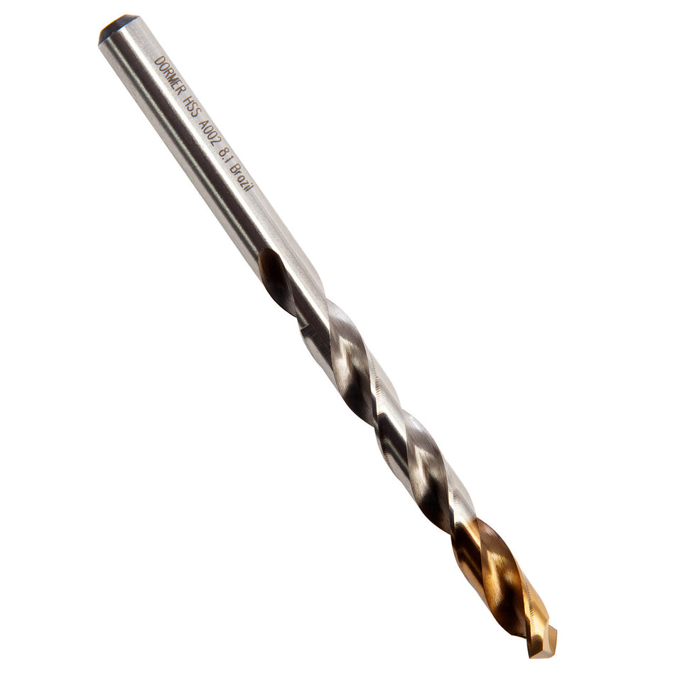 Dormer A002 HSS TiN Coated Tip Jobber Drill Bits 8.1mm (Box Of 10)