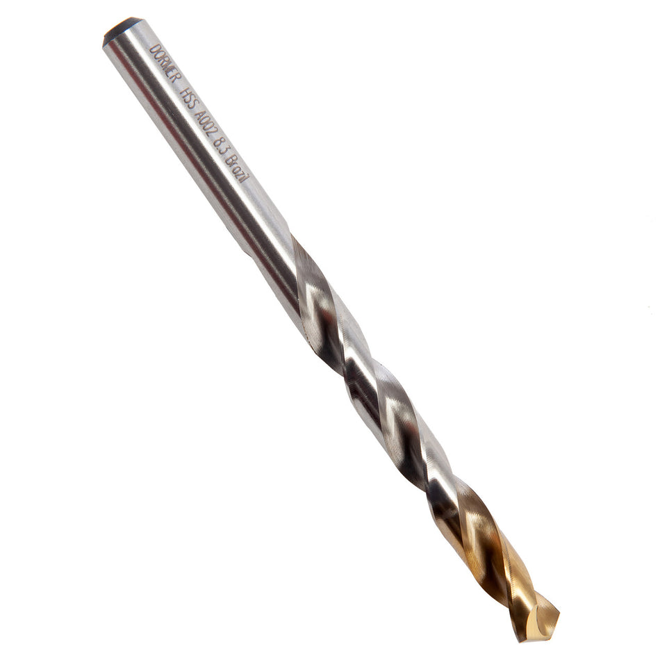 Dormer A002 HSS TiN Coated Tip Jobber Drill Bits 8.3mm (Box Of 10)