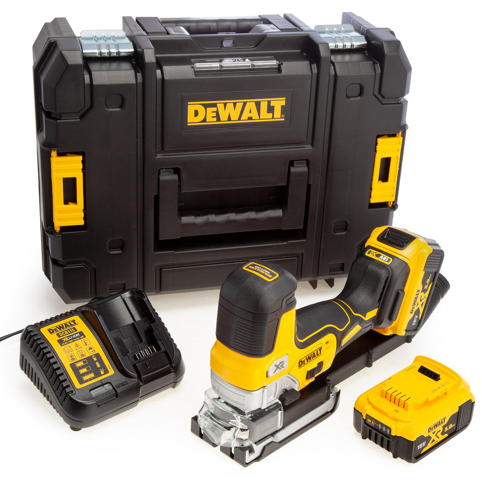 Dewalt DCS335P2 18V XR Brushless Pendulum Jigsaw (2 x 5.0Ah Batteries) in TSTAK Box