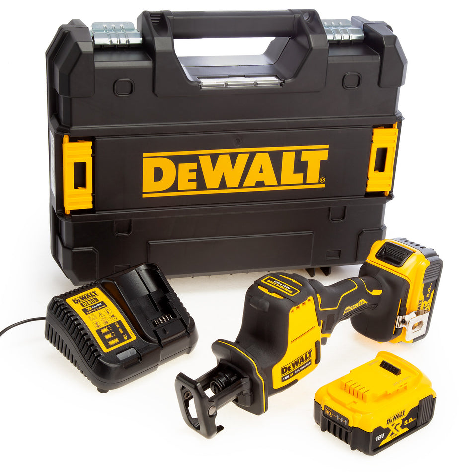 Dewalt DCS369P2 18V XR Brushless Compact Reciprocating Saw (2 x 5.0Ah Batteries) in TSTAK Box