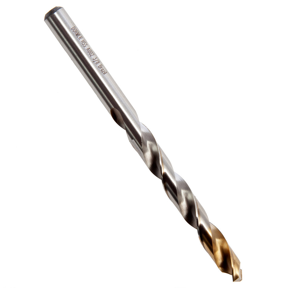 Dormer A002 HSS TiN Coated Tip Jobber Drill Bits 3/8in (Box Of 10)